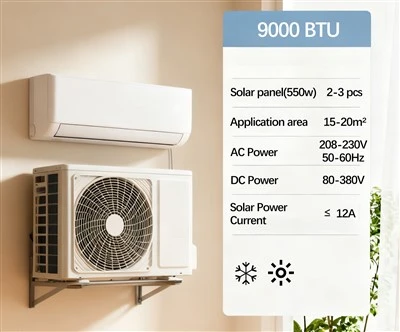 9000btu saules enerģijas gaisa kondicionieris mājām