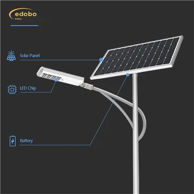 LED ielas apgaismojums ar litija bateriju saules ielu apgaismojumu